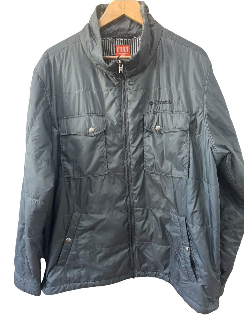 Columbia Upper Barron Thermal Coil Lightweight Coat‎ Mens Size XL Grey Outdoors